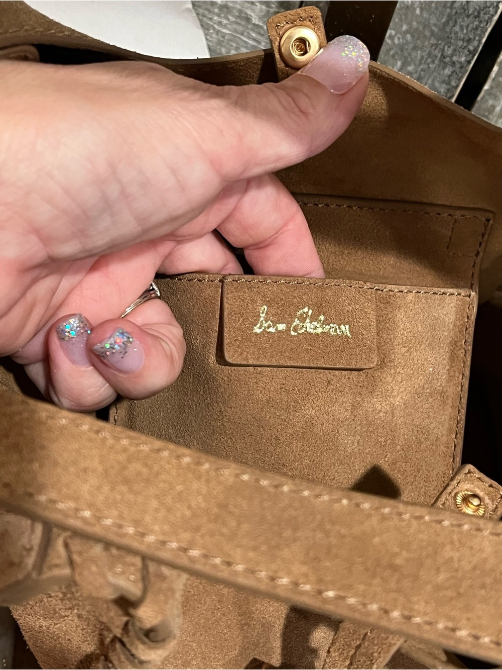 Sam Edelman Sylvia Whipstitch Mini Bucket Bag NWT! - Picture 11 of 12